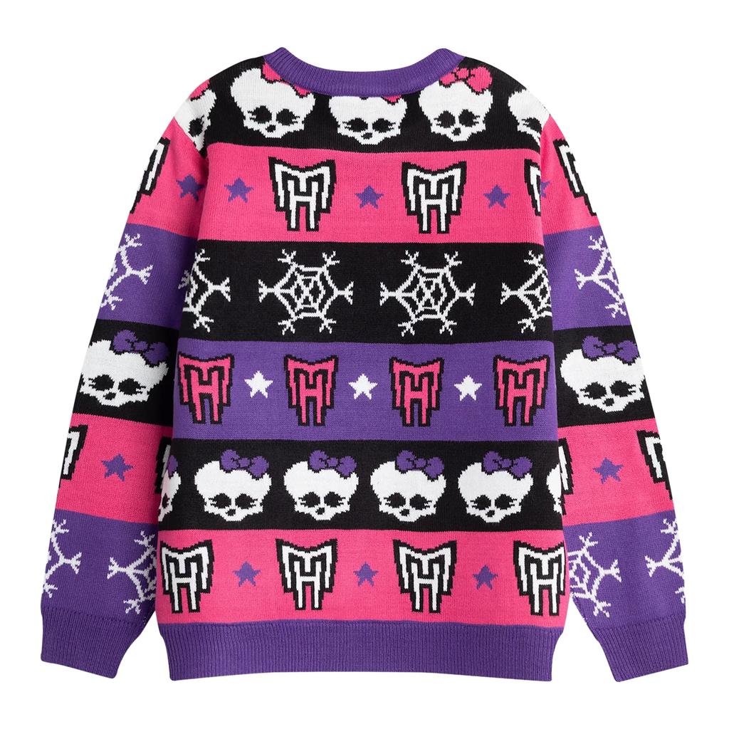 Monster High Girls Skull & Snowflake Christmas Jumper