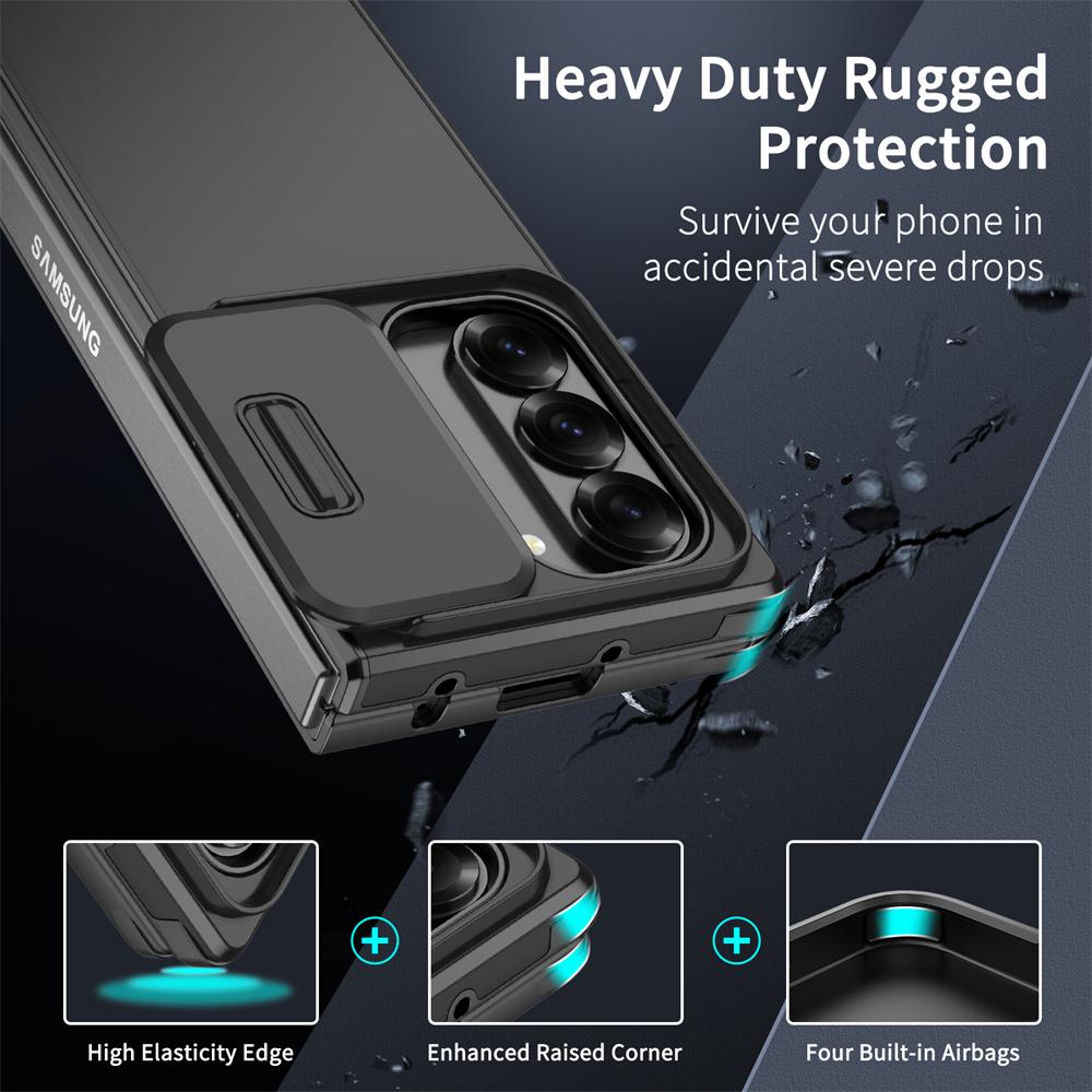 Heavy Duty Rugged Armor Phone Case For Samsung Z Fold 7 6 5 4 Funda For Samsung Z Flip 7 6 5 4 Slide Camera Protector Back Cover