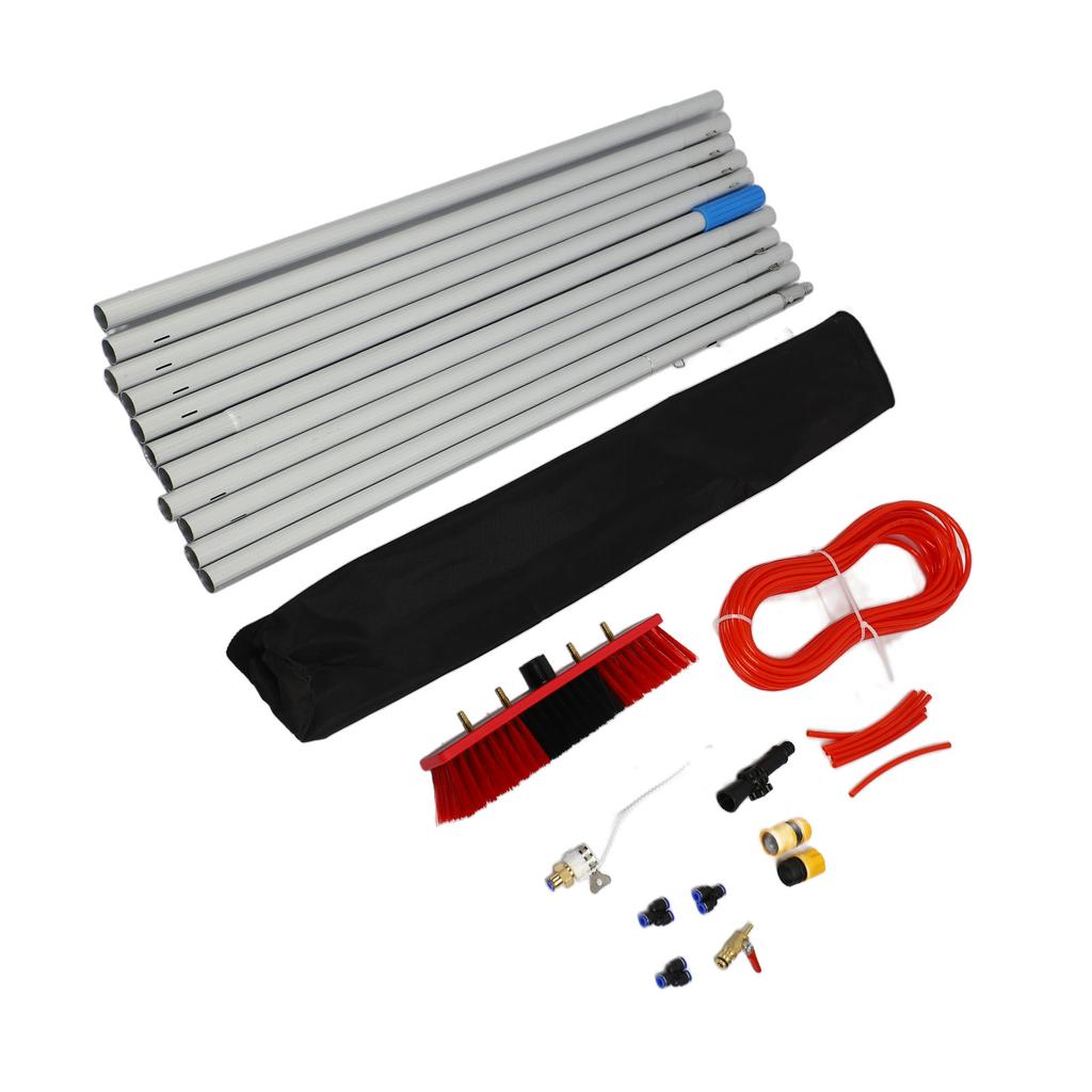 Solar Panel Cleaning Brush Telescopic Water Fed Pole Kit Portable Window Cleaning Spray Washer for