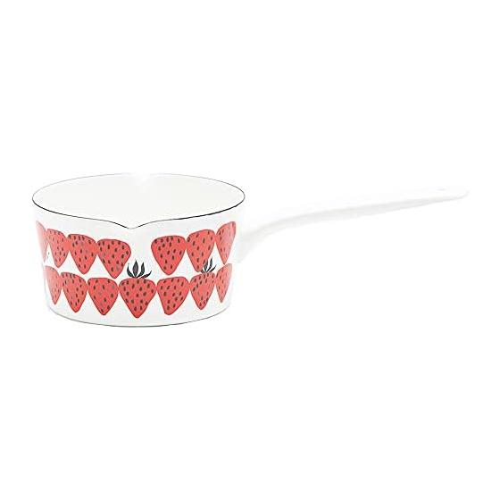 Tamahashi Milk Pan Enamel 15cm IH/Gas Fire Compatible Made in Japan Prune White Red Strawberry YJM-104
