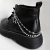 Doppellagige Schuhkette Canvas Schuhe Ketten Punk Stil Stern/Herz Perlen Schuhschnallen Schmuck Trendy Y2k Accessoires