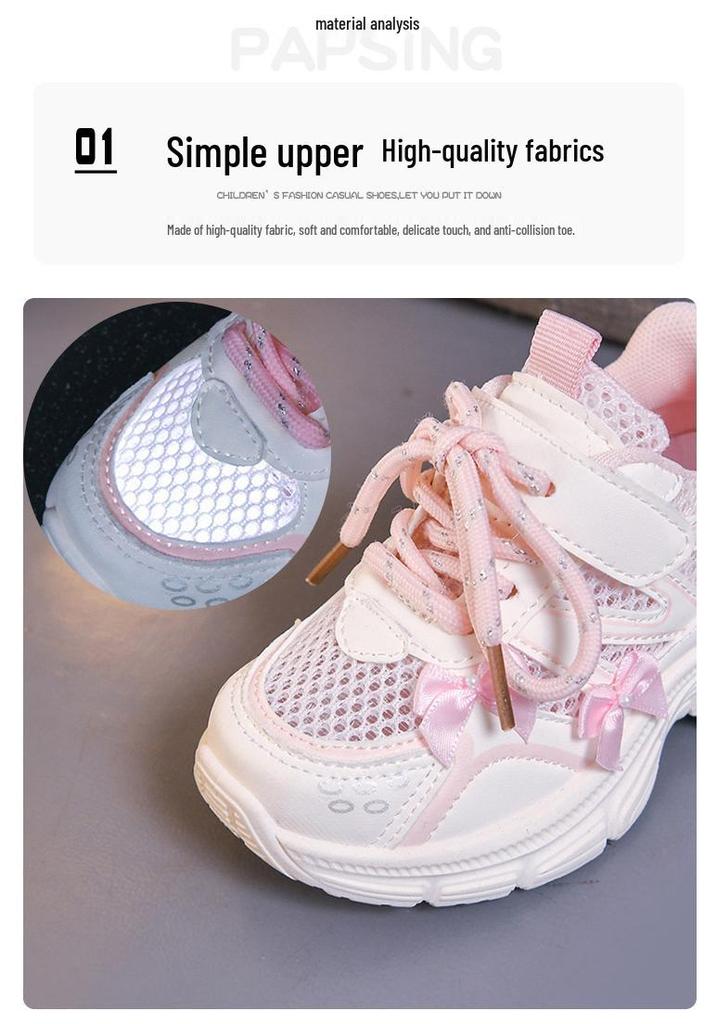 2026 Kids' Mesh Sneakers: Spring/Summer Casual Running Shoes for Girls
