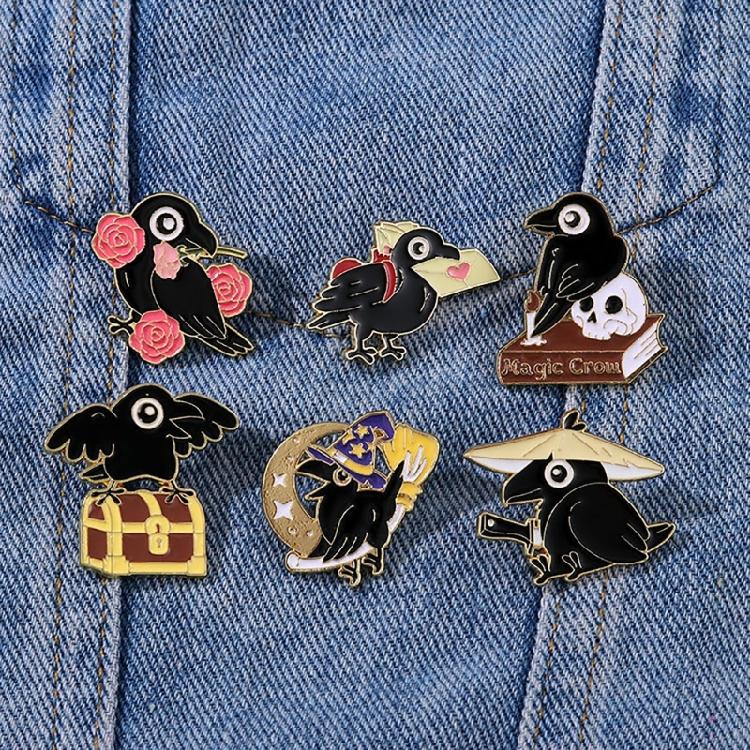 Fashionable Sophisticated Crow Brooch Versatile Jewelry Accessory Portable for Apparel and Headwear Daily Use Items