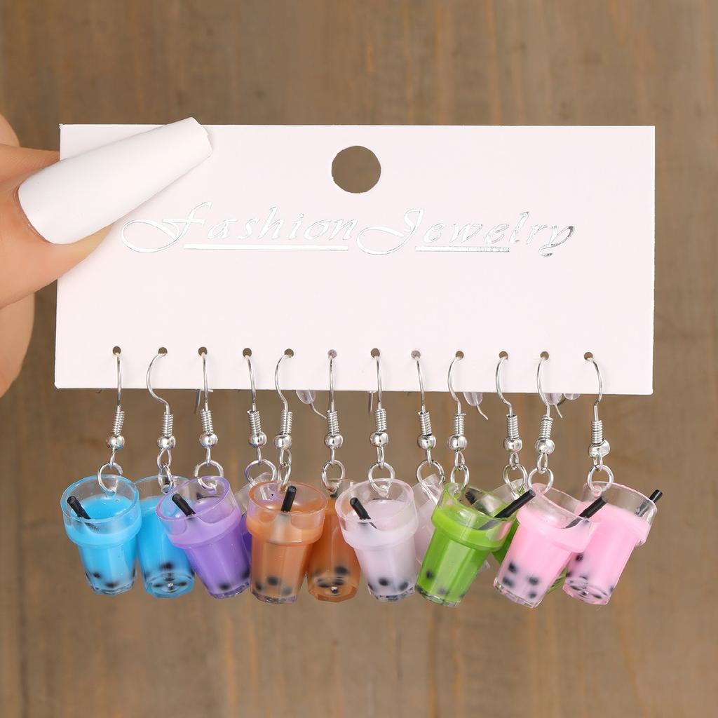 20 Pcs Cartoon Animal INS Earring Set For Women Simple Colorful Temperament Lovely Resin Fruit Drop Earring Trendy Jewelry Gifts