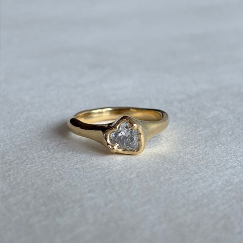 eveningbell [silver925] Wavy heart ring (gold)