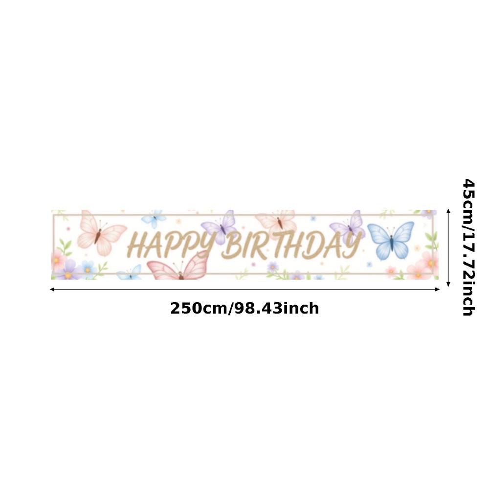 Lightweight Material  Banner  Butterfly Theme Banner  Birthday Decoration for Indoor Decoration Birthday Party