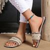 Fashion 2025 Summer New Style Flat Bottom Sandals Comfortable Lightweight Ethnic Beach Slippers Slip-On Flats Casual Indoor Shoes
