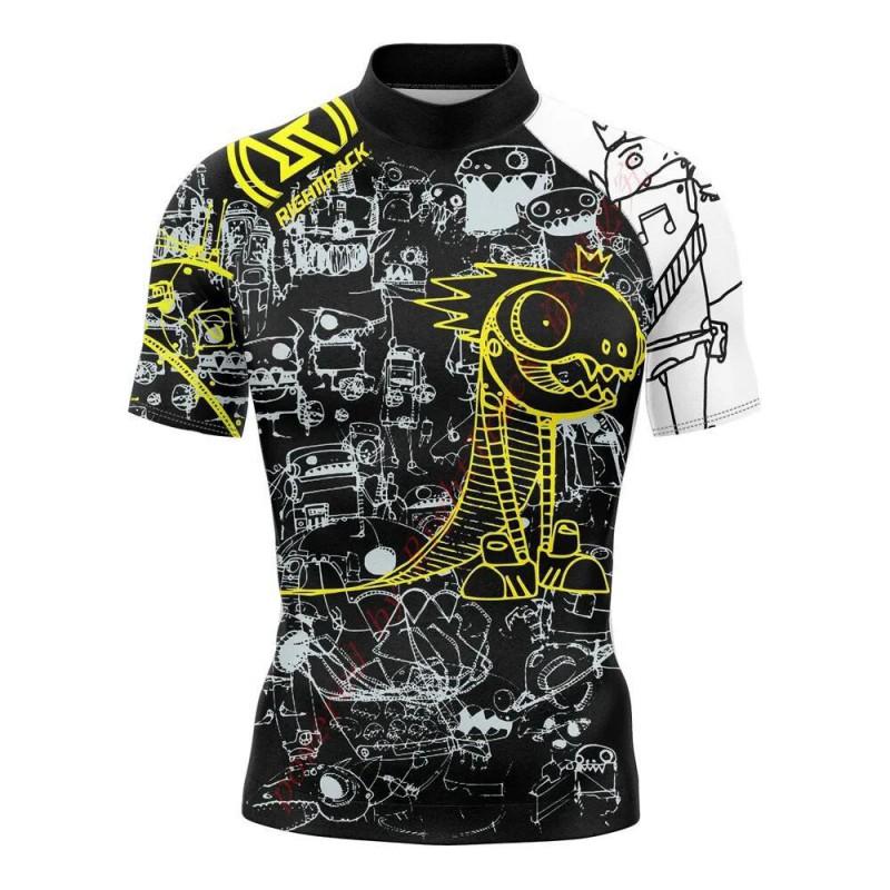 Rash Guard a Rapida Asciugatura da Uomo Maglietta da Surf Protezione UV Top da Nuoto Sport Acquatici da Spiaggia