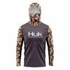HUK Mens Quick Dry Fishing Hoodie With Face Cover UPF Lightweight Wear