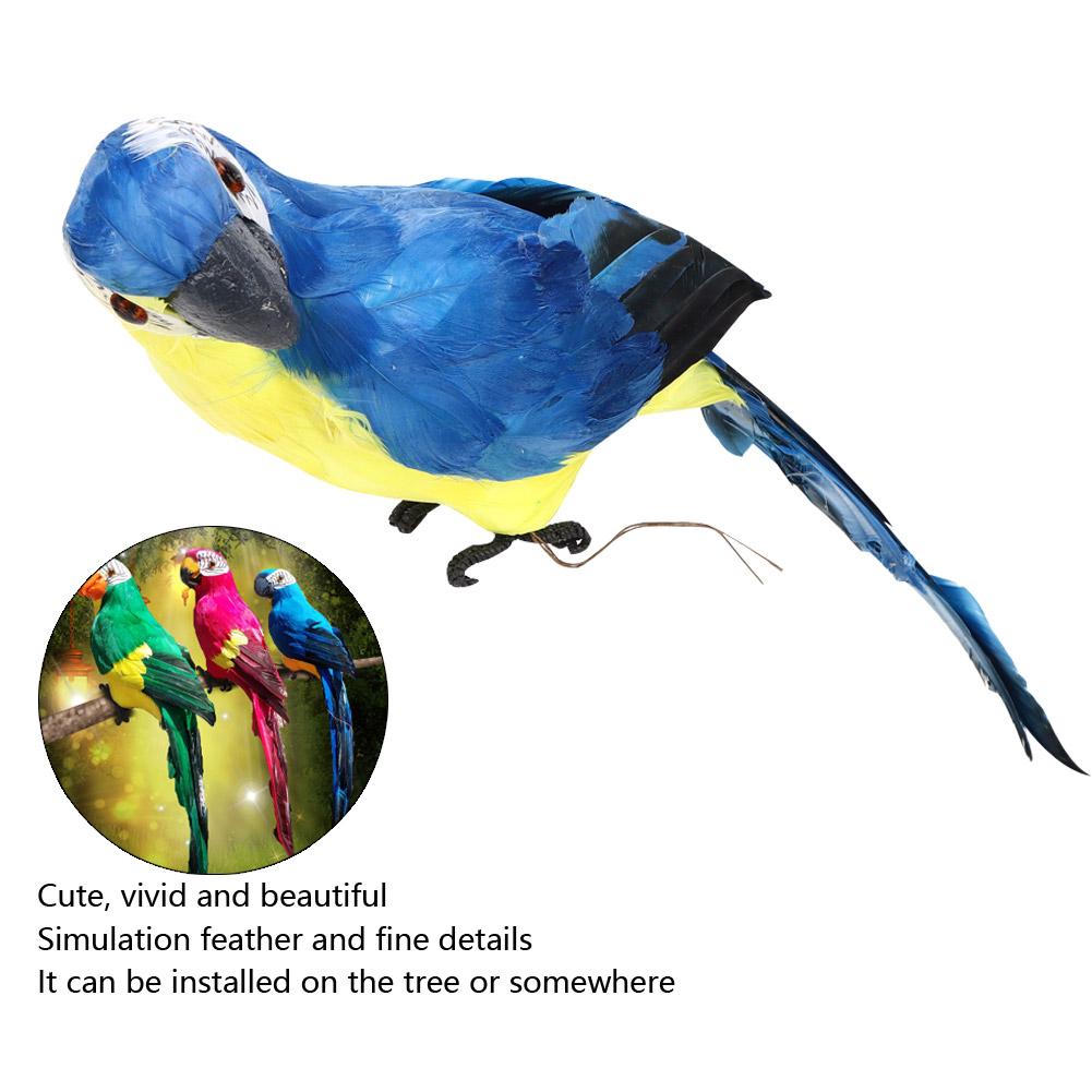 45cm Simulation Papagei Künstlicher Vogel Dekor Federhandwerk Gartenrequisiten Heimdekoration