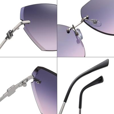 Frameless Trimming Sunglasses Metal Women's Sunglasses Driving Outdoor Sunglasses Colorful Glasses
