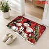 Christmas Snowman Print Front‑door Floor Mat, Fine Printed Holiday Decor Doormat, Durable Household Entryway Rug