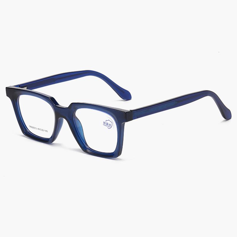 Cross Mirror Square Eyeframe Male Internet Celebrity Versatile Anti Blue Light Female Advanced Sensitivity TR90 Black Frame Can Be Paired With Myopia