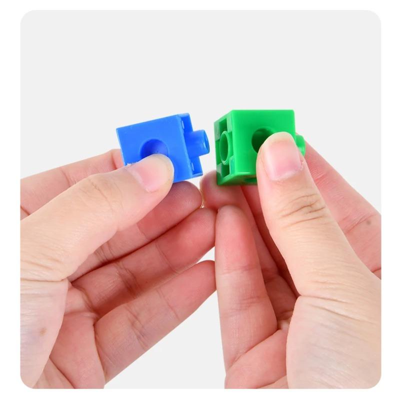 Magic Cube Puzzle Building Blocks Kindergarten Educational Color Recognition DIY Building Blocks Toys Gifts with Changing Colors