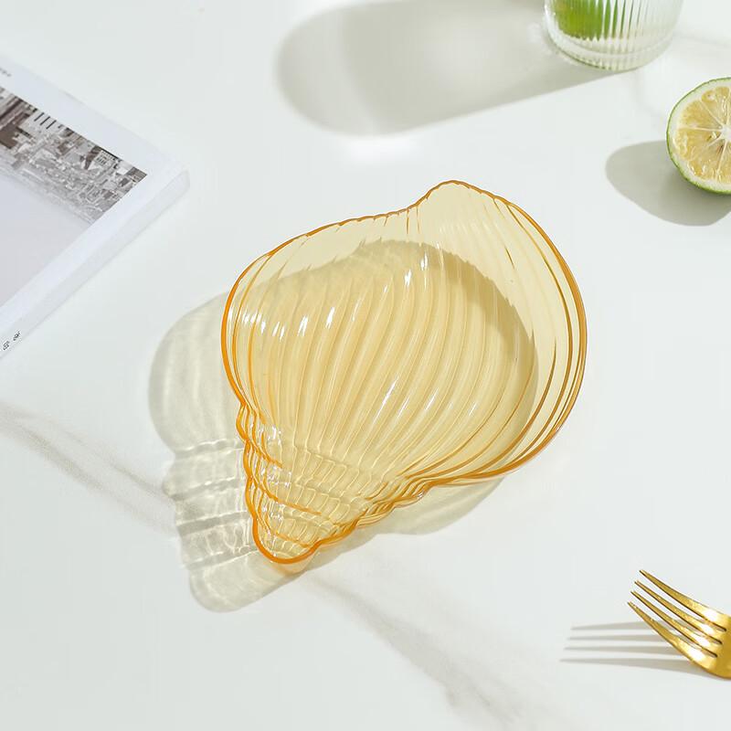 Kangxingda Plastic Transparent Snack Plates (Set of 5)