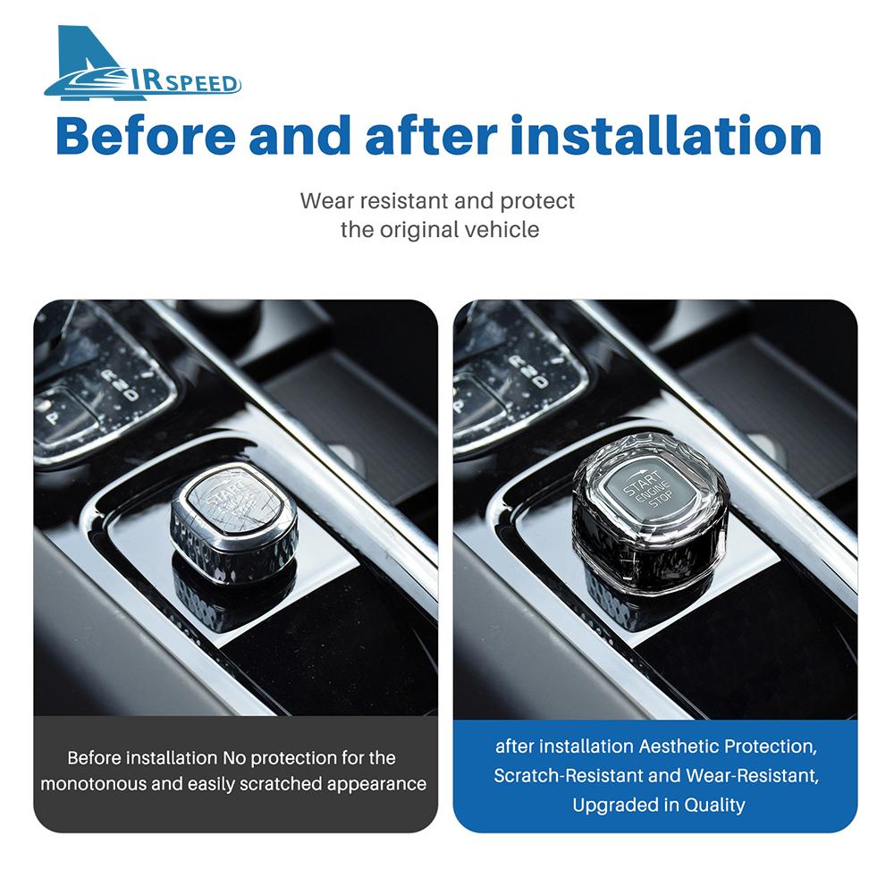Cubierta de Botón de Arranque de Motor de Coche de Cristal para Encendido, Interruptor de Parada, Moldura Interior para Volvo XC90 XC60 S60 S90 V60 V90