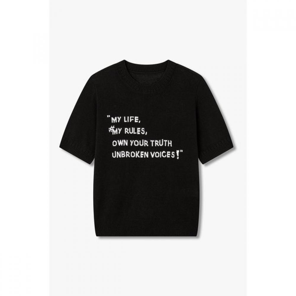 

Vov Lettering Jacquard Knit Pullover 7156350003 black (99)/FREE