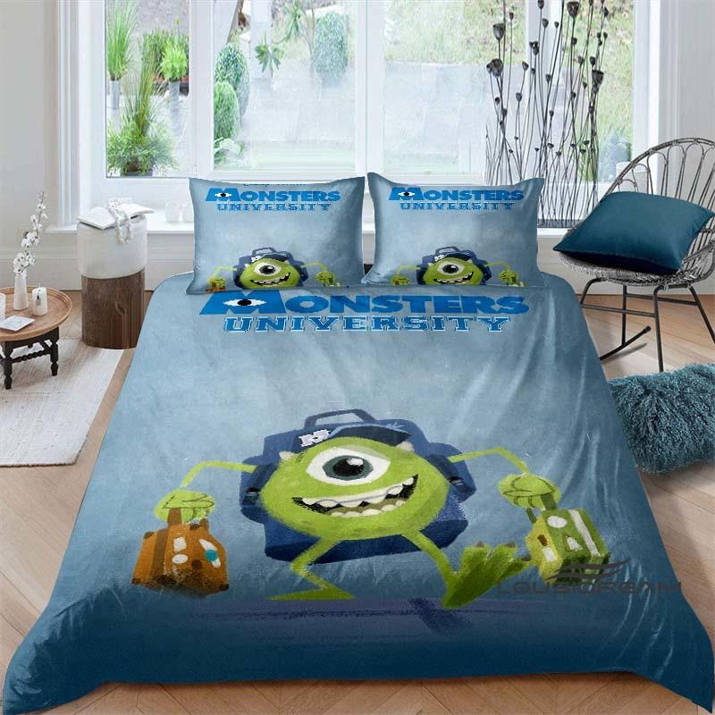 3-piece Monsters, Inc. Bedding Set, 3D Printed Cartoon Pattern Duvet Cover Set, Includes Pillowcases, Filling Not Included.