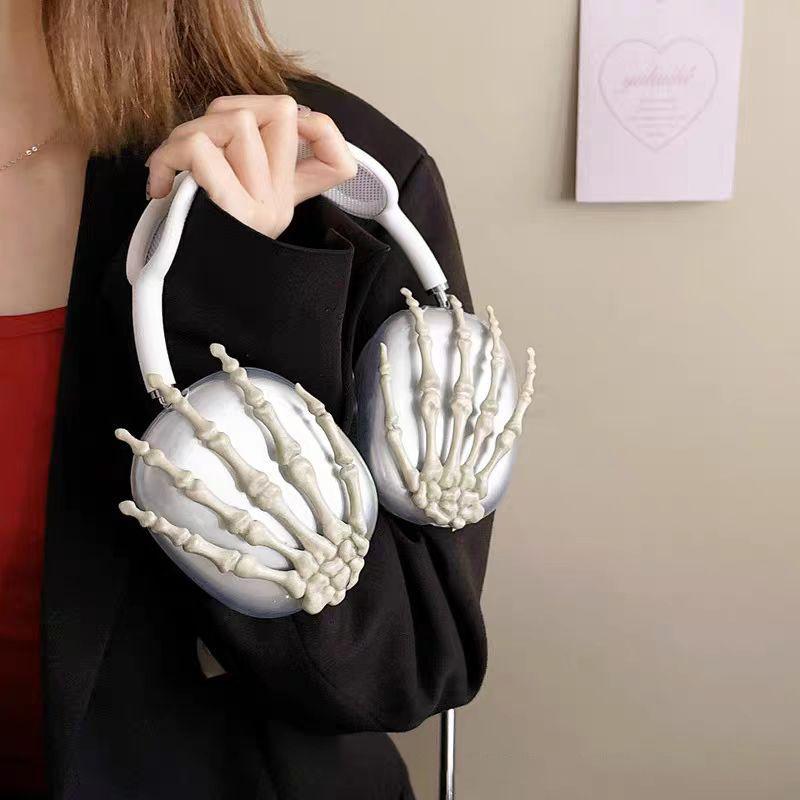 

Оригинальный 3D чехол для наушников в виде черепа и руки, совместимый с AirPods Max, износостойкий и противоударный чехол для Bluetooth-гарнитуры