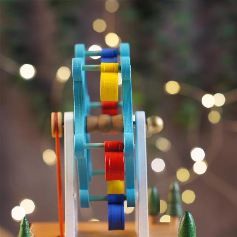 M-Modern-Holz Buntes Holzrad Spieluhr - Ein personalisiertes Geschenk für Ihre Tochter, Enkelin - Perfekt für Geburtstage D