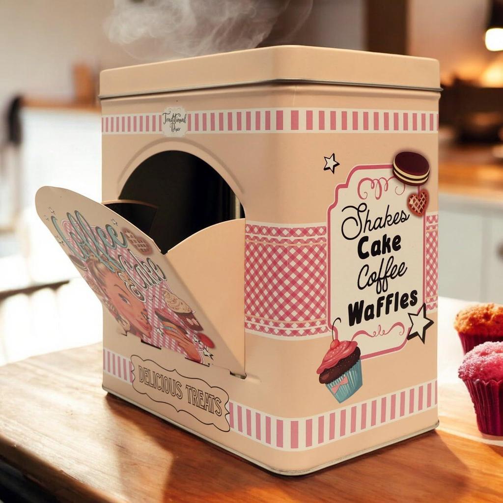 DEKORACJA DOMU Metalowe pojemniki do przechowywania Pudełko z cyny Kwadratowe Kolorowe Designerski Wymyślny Wzór Pudełko Użytkowe do Domu Kuchni Codzienne Świąteczny Prezent