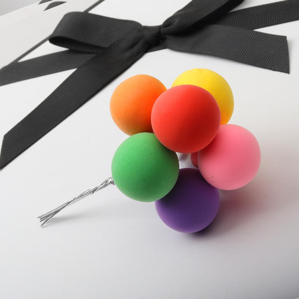 8pcs Ball Bundle Colorful Clay Balloons Cake Toppers Creative Cupcake Card Flag Wedding Birthday Party Baby Shower Dessert Decor