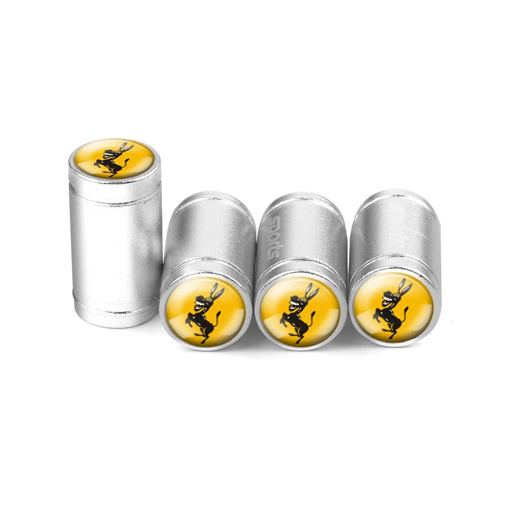 4Pcs Donkey Emblem Car Styling Valve Caps Wheel Tires Air Valve Stem Protective Cover for Ferrari Auto Modification Accessories MQ3