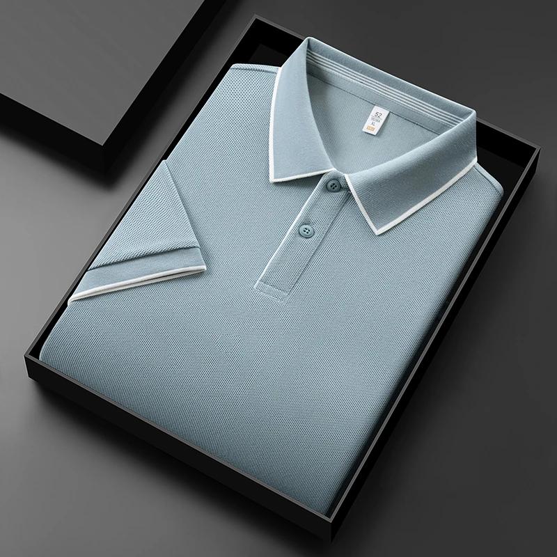 Men's Business Casual Short Sleeved Shirt Solid Color Polo Shirt Fashionable Breathable Comfortable Versatile Top