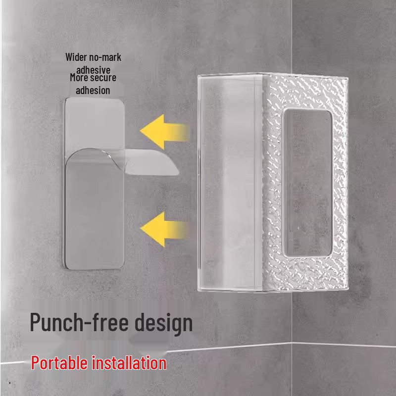 Punch-Free Wall-Mounted Luxury Toilet Paper & Wet Wipes Holder