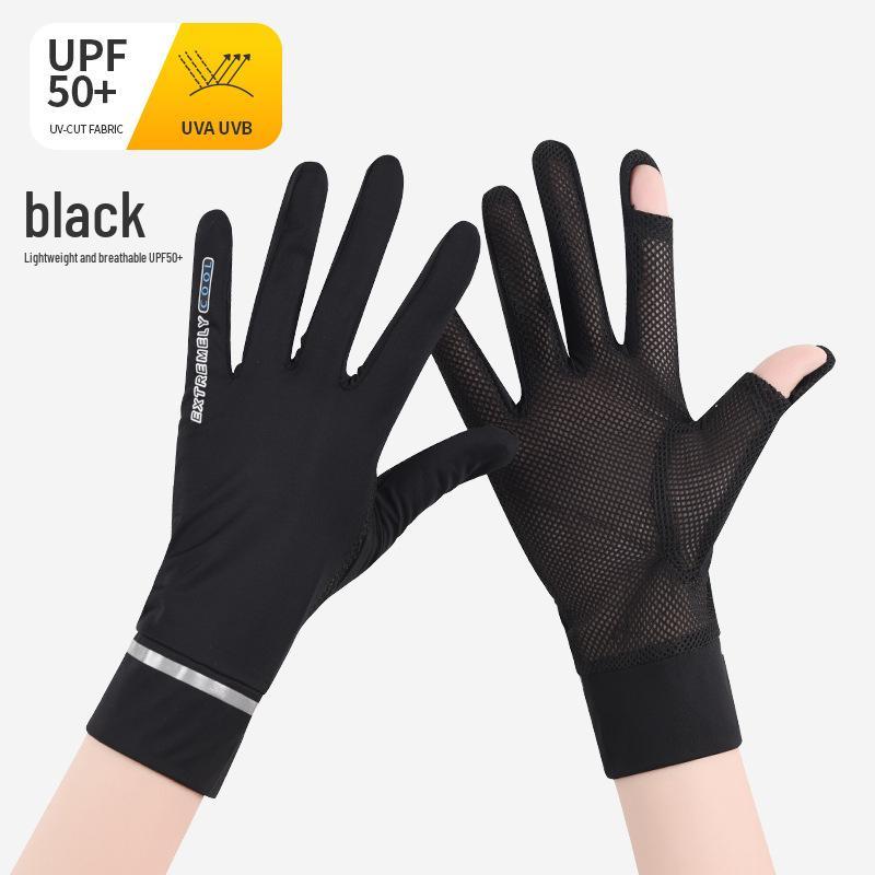 

Женские перчатки без пальцев из ледяного шелка для защиты от солнца: Дышащие, Противоскользящие, Подходят для сенсорных экранов для езды на велосипеде и вождения One Size