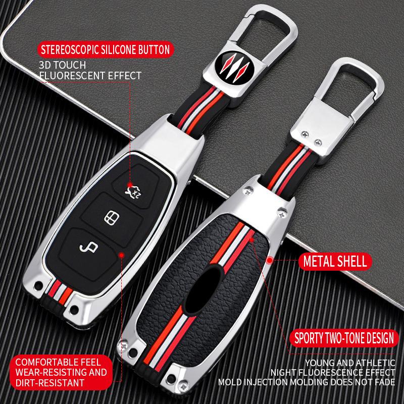 Zinc Alloy Car Key Case Cover Protective Shell Fob for Ford Mondeo Focus Fiesta Kuga C-Max S-Max MK3 Car Interior Accessories