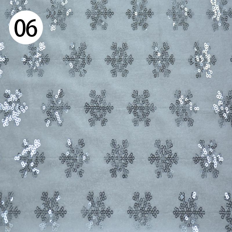 1 Yard Samt Paillettenstoff Weihnachten Schneeflocke Bestickter Stoff DIY Weihnachtsbekleidung Schuhe Hüte Chinesisches Neujahr Handarbeiten