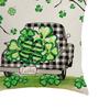 St Patricks Day Irish Party Cushion Cover Multi-Purpose Four-Leaf Throw Pillow Cover Creative Clover Pillowcase for Home Decor