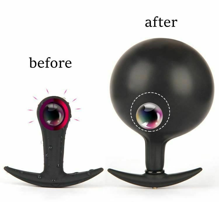 Inflatable Big Plug With Steel Beads Expandable Anal Dilator Non Vibrating Butt Plugs