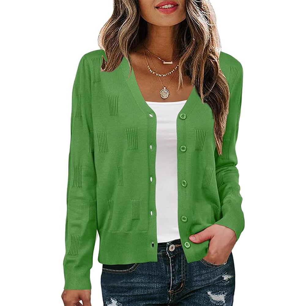 Women's Soft Cropped Cardigan Casual Lightweight Shrug Sweater Tops