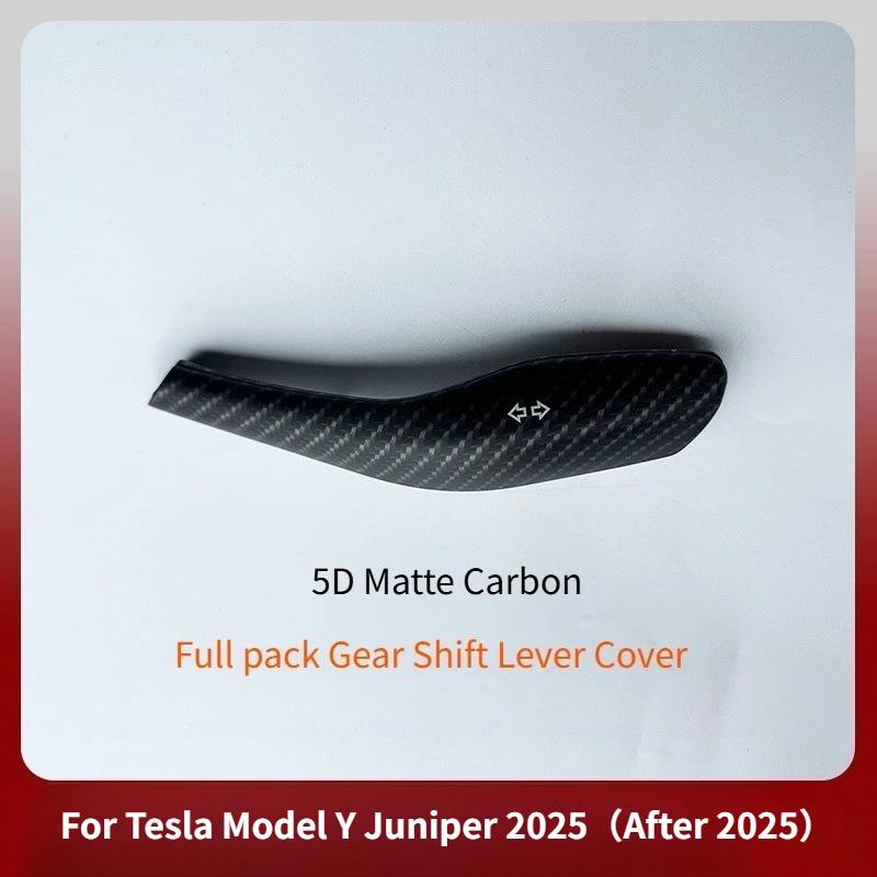 For Tesla Model Y Juniper 2025 ABS Carbon Fiber Steering Wheel Panel Button Trim Sticker Gear Lever Trim Interior Accessories