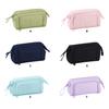 Pencil Bags Capacity Multifunctional Double-Layers Storage Box Solid Color Fabric School Supplies Children Teacher Women Men