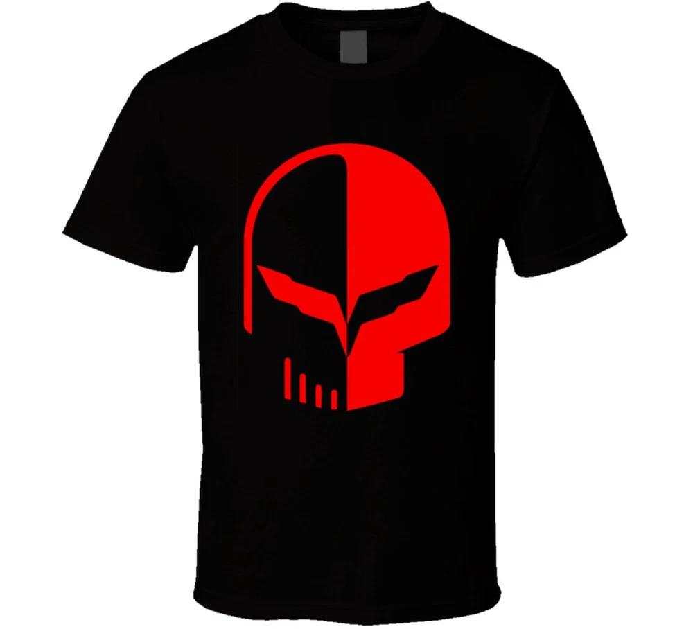 Corvette Red Skull C7r C6r Logo T Shirt S