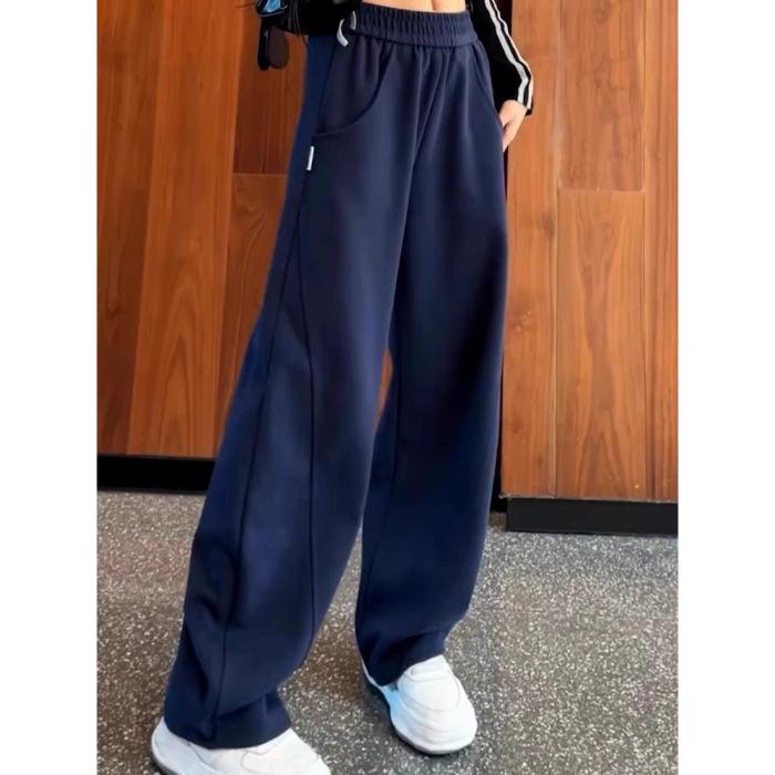 High-Waisted Women's Banana Pants: Fleece & Non-Fleece, Petite Fit, Wide-Leg, Casual for Autumn & Winter Sports