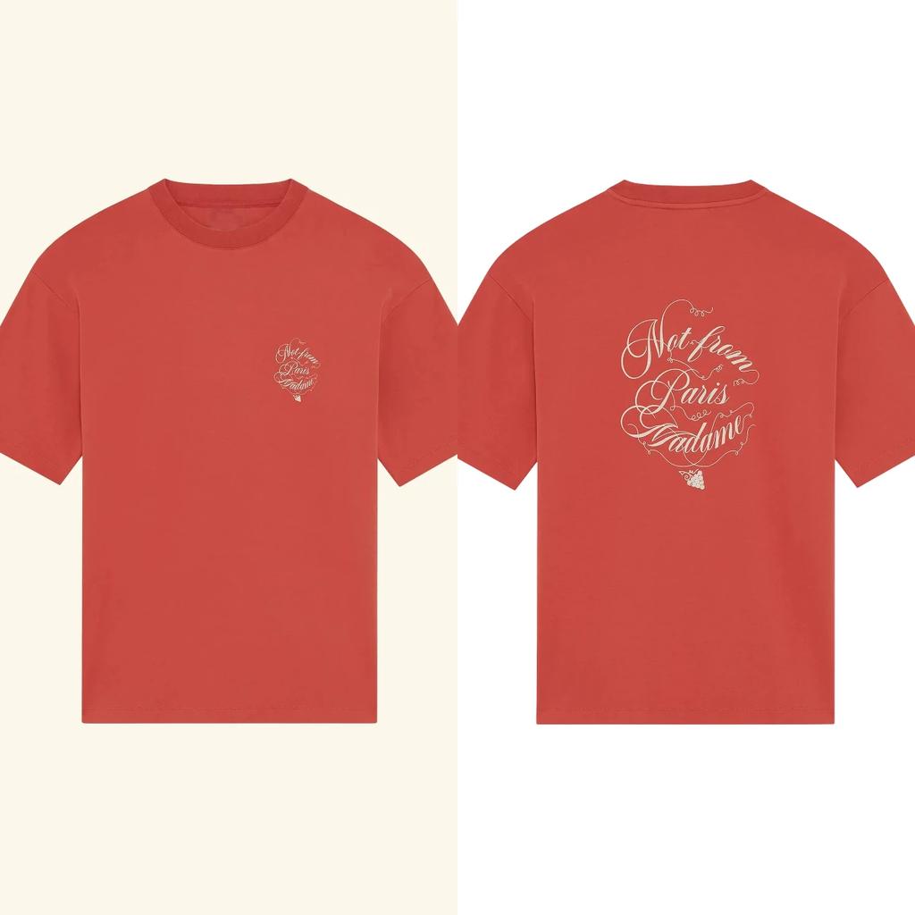 Letter Flower Print Log TShirt Slogan Not From Paris Tops Men Women Oversized Tshirts Casual Cotton Short Sleeve Male Tees