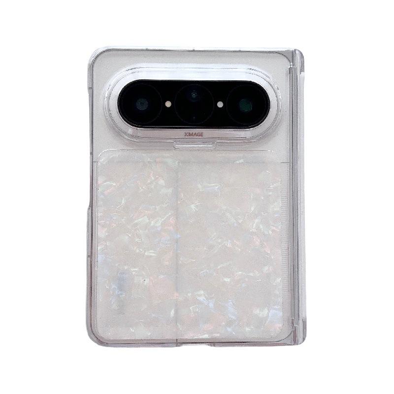 Huawei Pura X Max Case: Transparent Magnetic Shell, Drop-Proof, Foldable, Scratch-Resistant PC. Huawei Pura X Max прозрачный белый