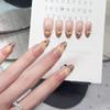 2026 French Leopard Cat Eye Handmade Medium-Long Fake Nails Stickers: Skin-Brightening Luxury Manicure