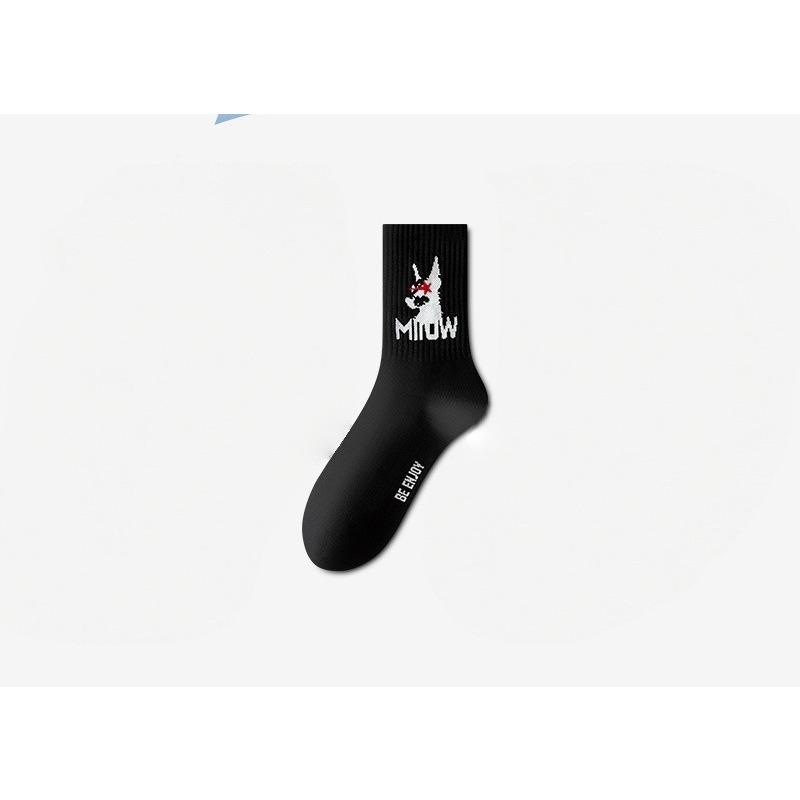 Herren-Kniestrumpf, Baumwollsocken für Herren, Atmungsaktive und schweißableitende Herren-Langsocken, Trendige Sportsocken mit Buchstaben