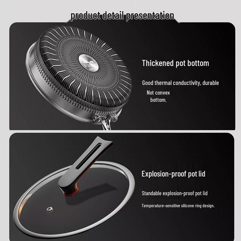 Non-Stick Stainless Steel Honeycomb Textured Frying and Stir-Frying Pan