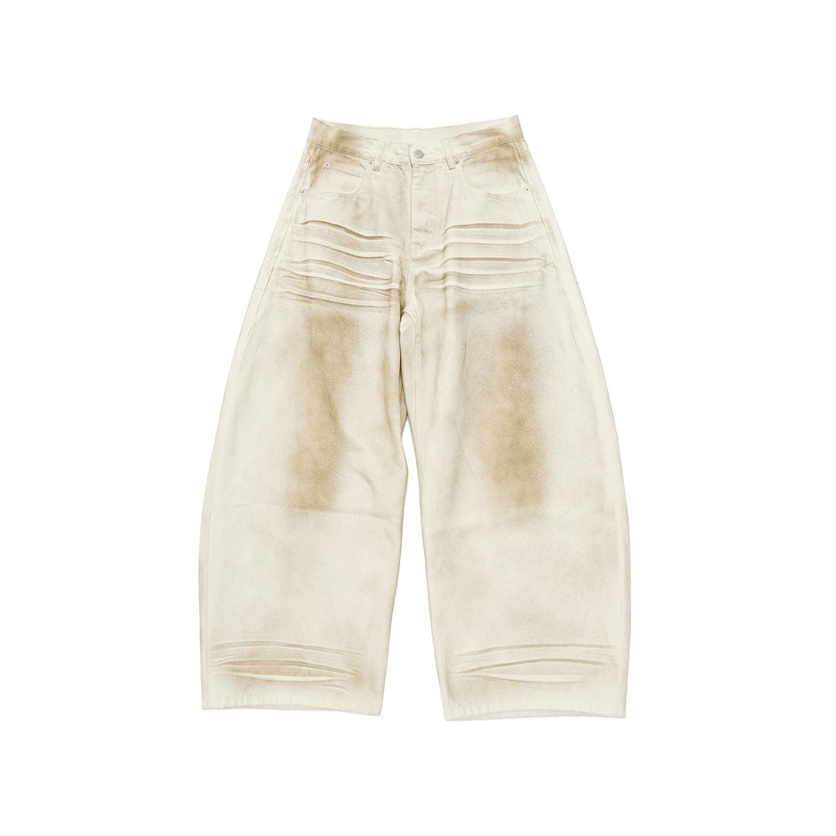 Dai He Spring Casual High-Waisted Distressed Retro Cotton Banana Leg Jeans H60368 Large
