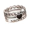 Elegant Heart Style Ring for Women Aesthetic Party Wedding Trendy Metal Accessories Silver Color Romantic Wedding Jewelry