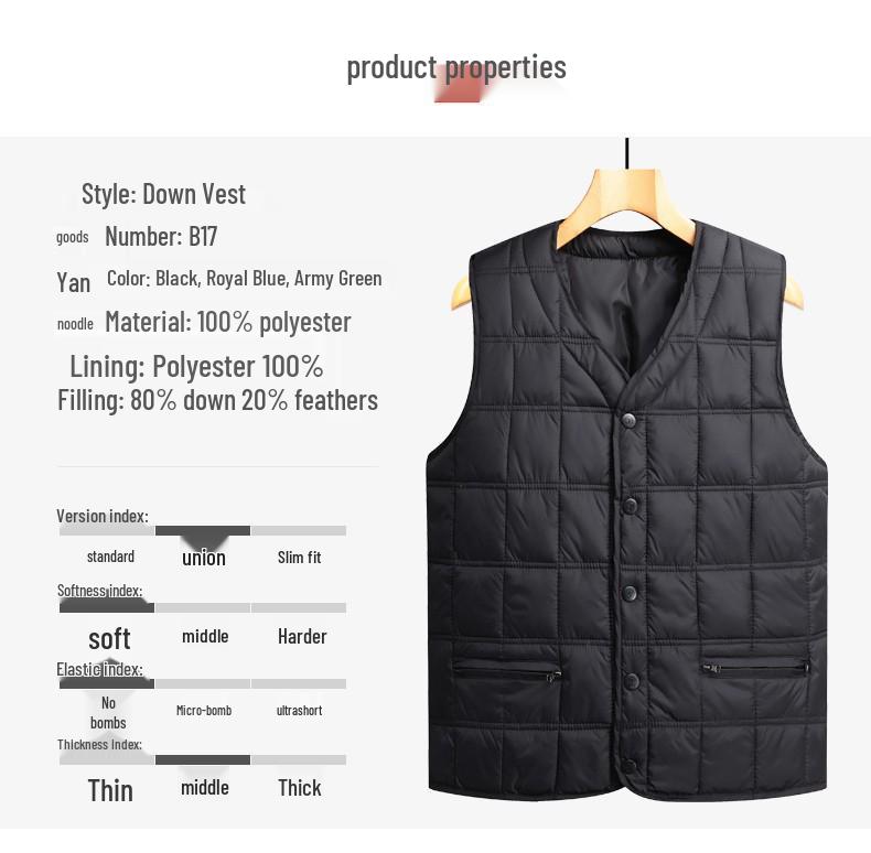 Men's Woodpecker V-neck Winter Vest – Warm, Thick, Casual Wear for Middle-aged and Elderly