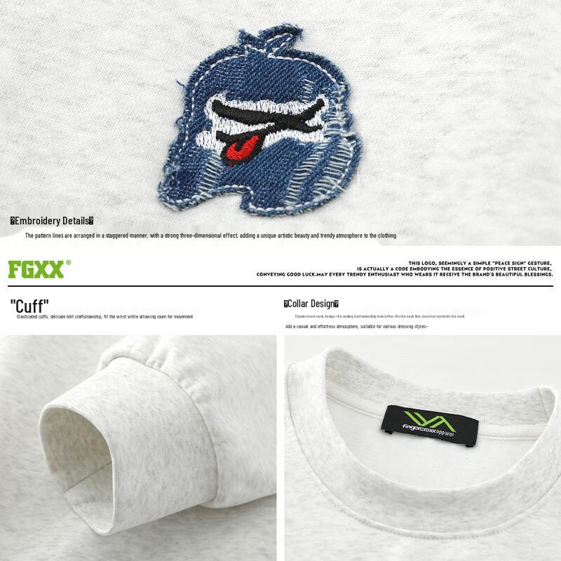 Fingercroxxit Unisex Street Style Round Neck Long Sleeve Sweatshirt