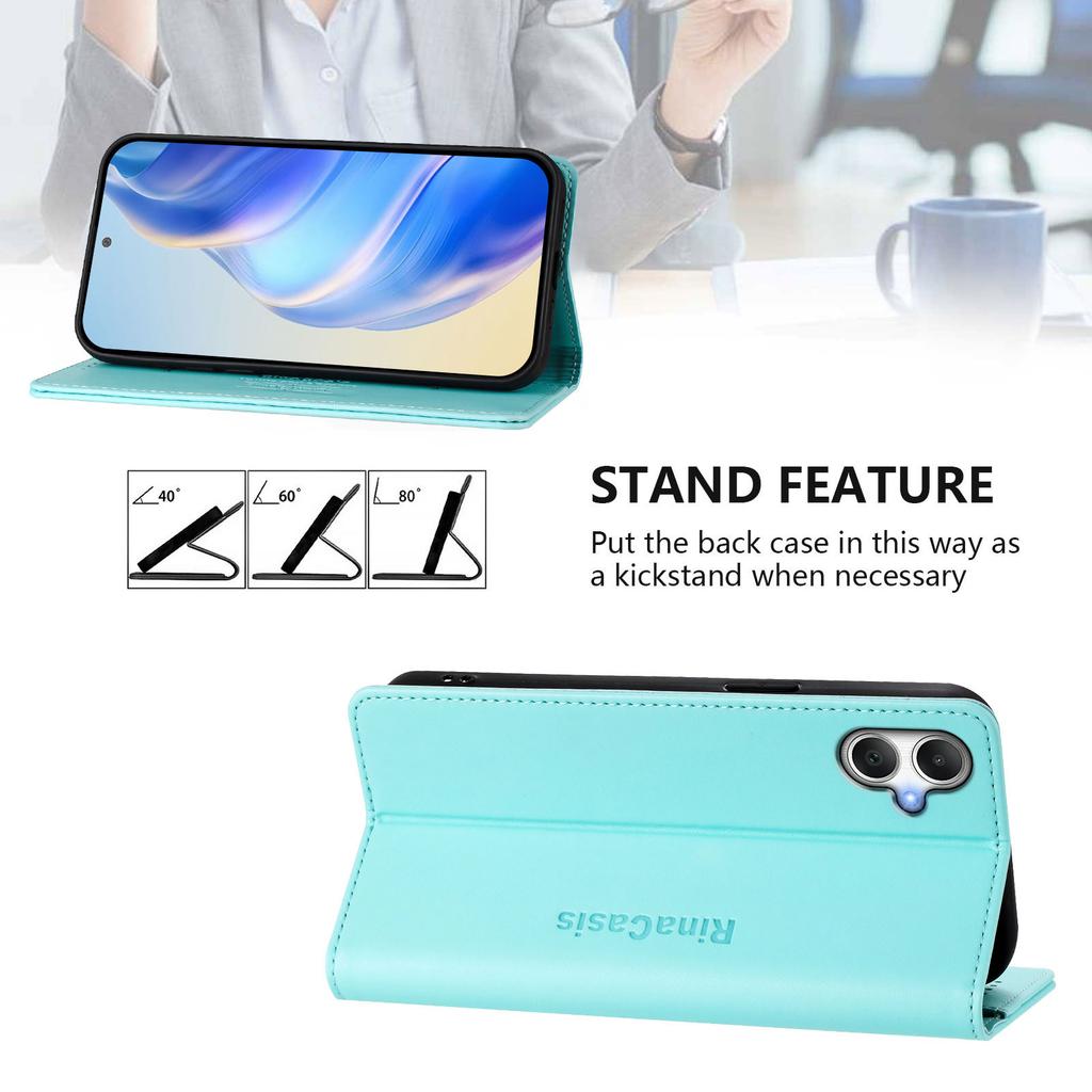 For Samsung Galaxy A05 4G Leather Case RINACASIS RC01 Phone Cover with RFID Blocking Wallet Stand
