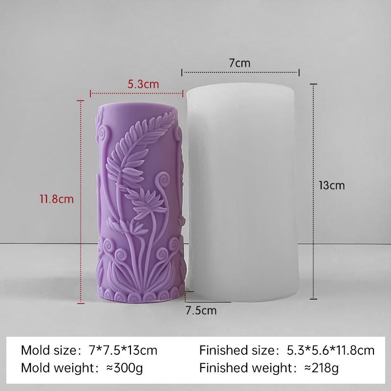 DIY Maple Tulip Cylinder Silicone Candle Mold Handmade Aroma Plaster Ornaments Mould Flowers Pillar Candle Making Supplies